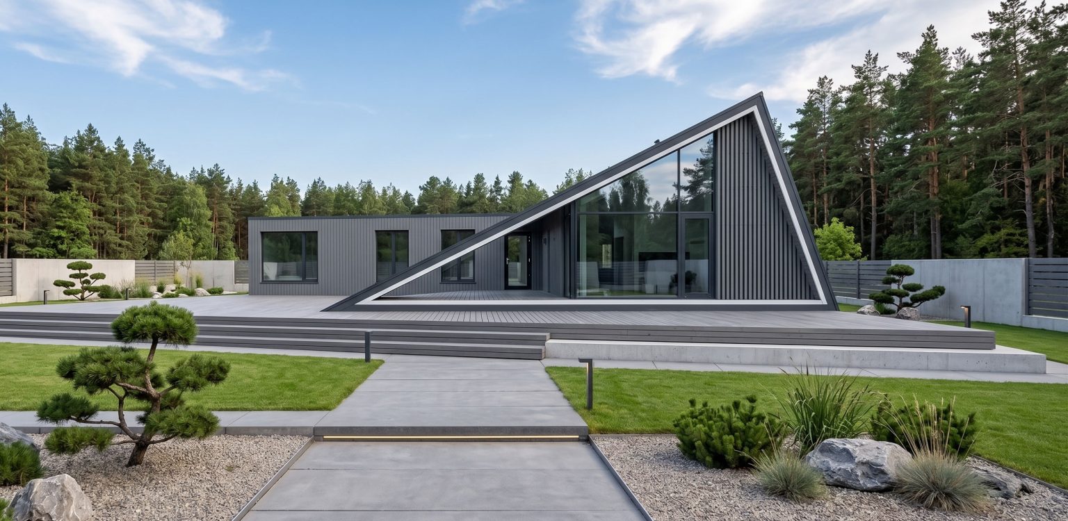 Проект современного дома в стиле A-frame